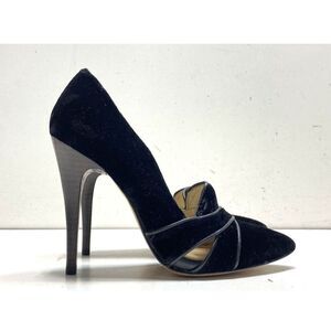 L'Agence Black Crushed Velvet Classic High Heel Pumps Size 6